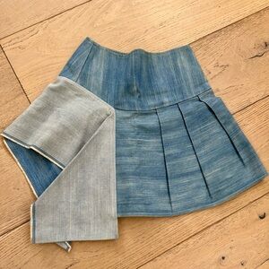 One of a kind 90s indie designer denim skirt